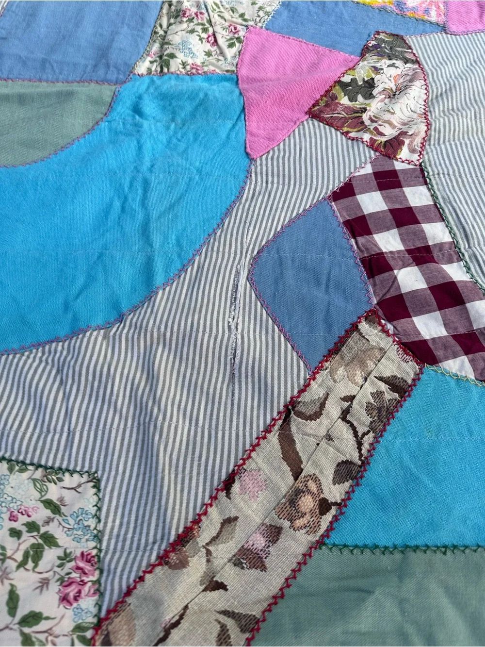 Hand sewn Patchwork Quilt Vintage